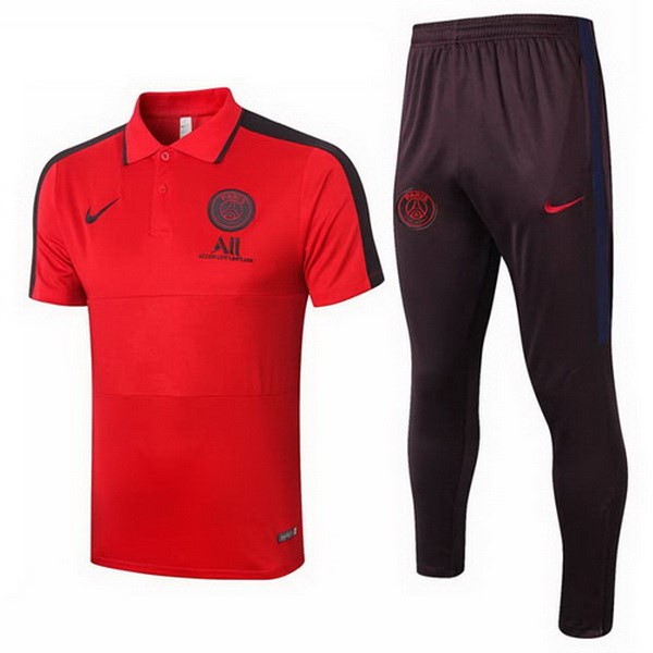 Polo Paris Saint Germain Komplett Set 2020-21 Rote Schwarz